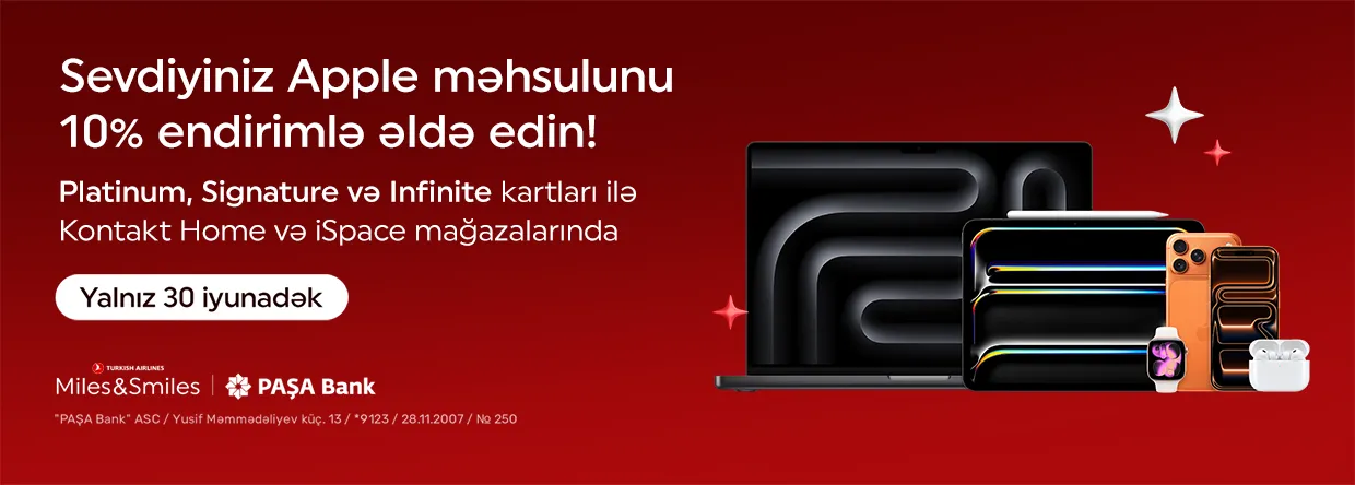 Apple alış-verişində 10% endirim