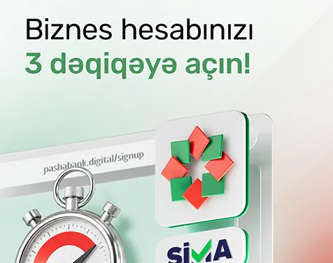 Bikznes hesabınızı 3 dəqiqəyə açın!
